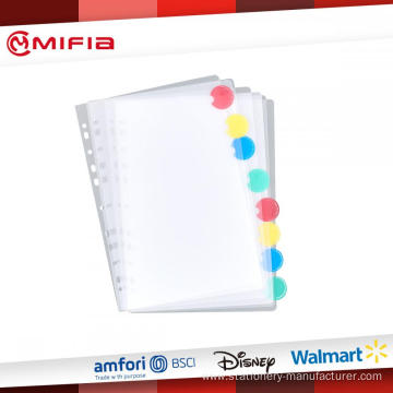 11-Hole Plastic Tab Dividers for Ring Binders